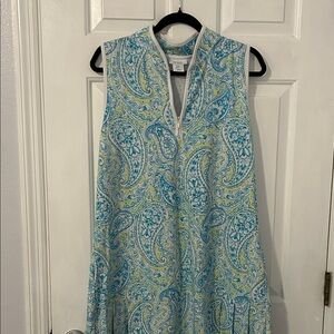 Golf Sigrid Olsen Blue and Green Paisley Dress